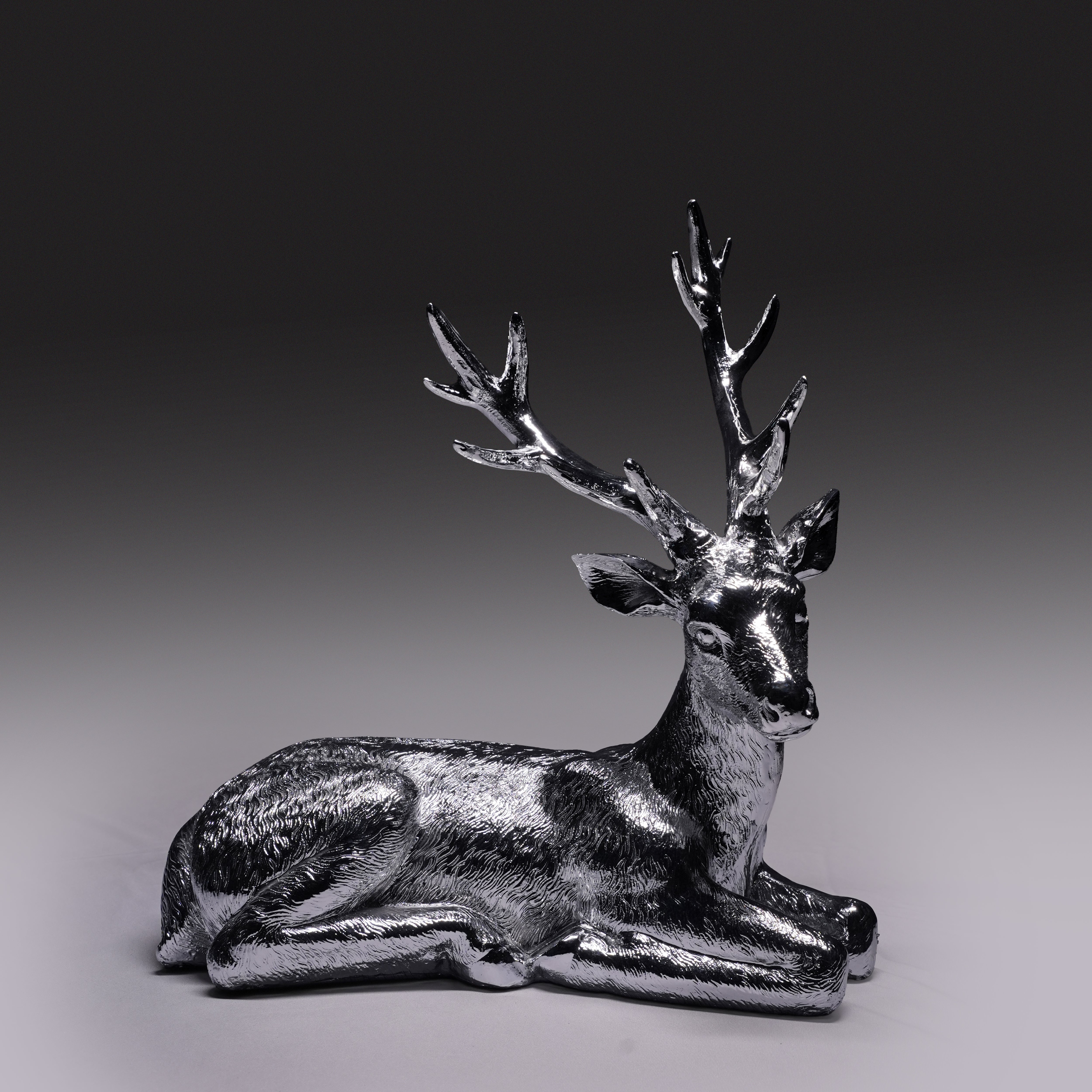 ARGENT DEER — Polished Silver Deer Sculpture