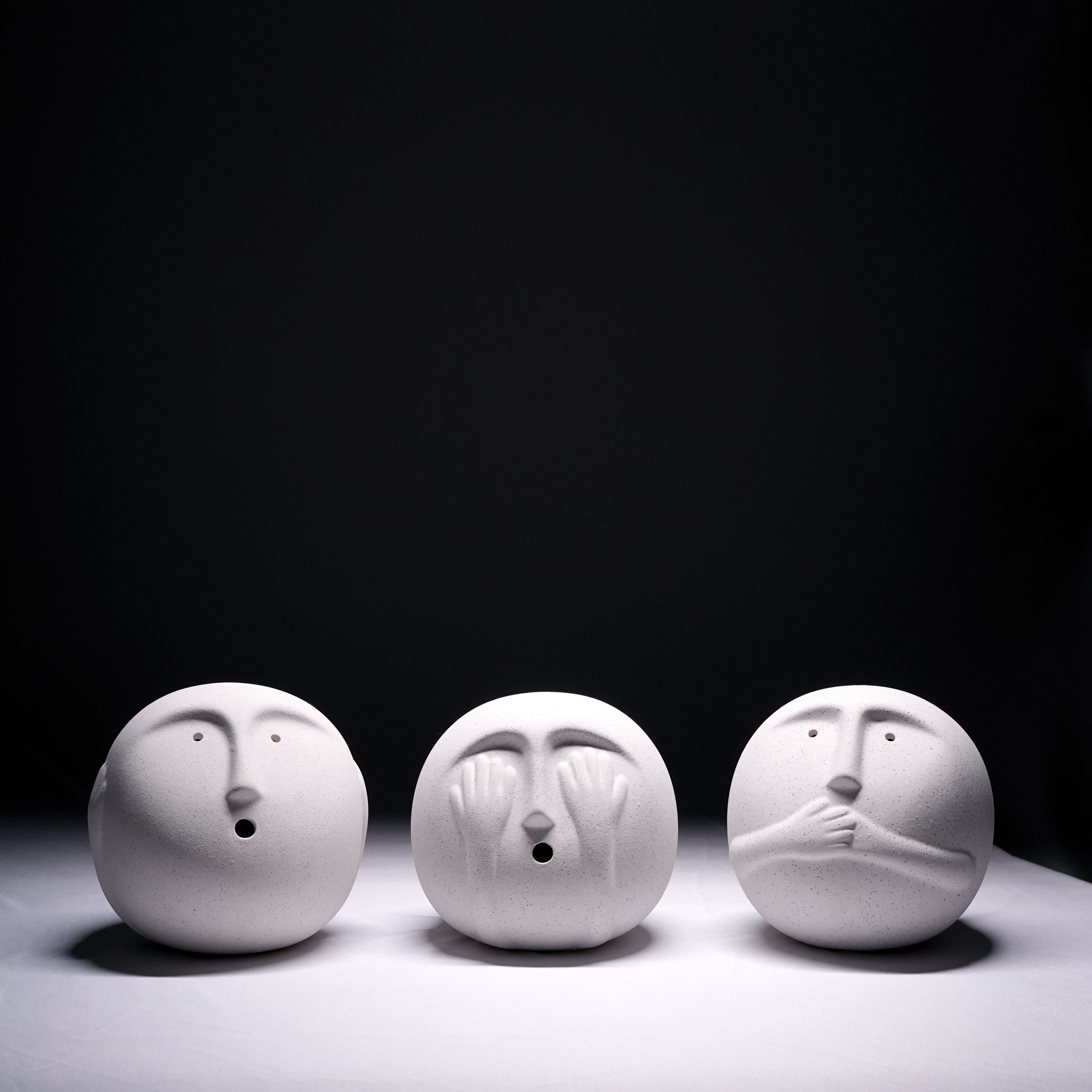TRINITY OF SILENCE — Three Wise Monkeys Sculpture Set