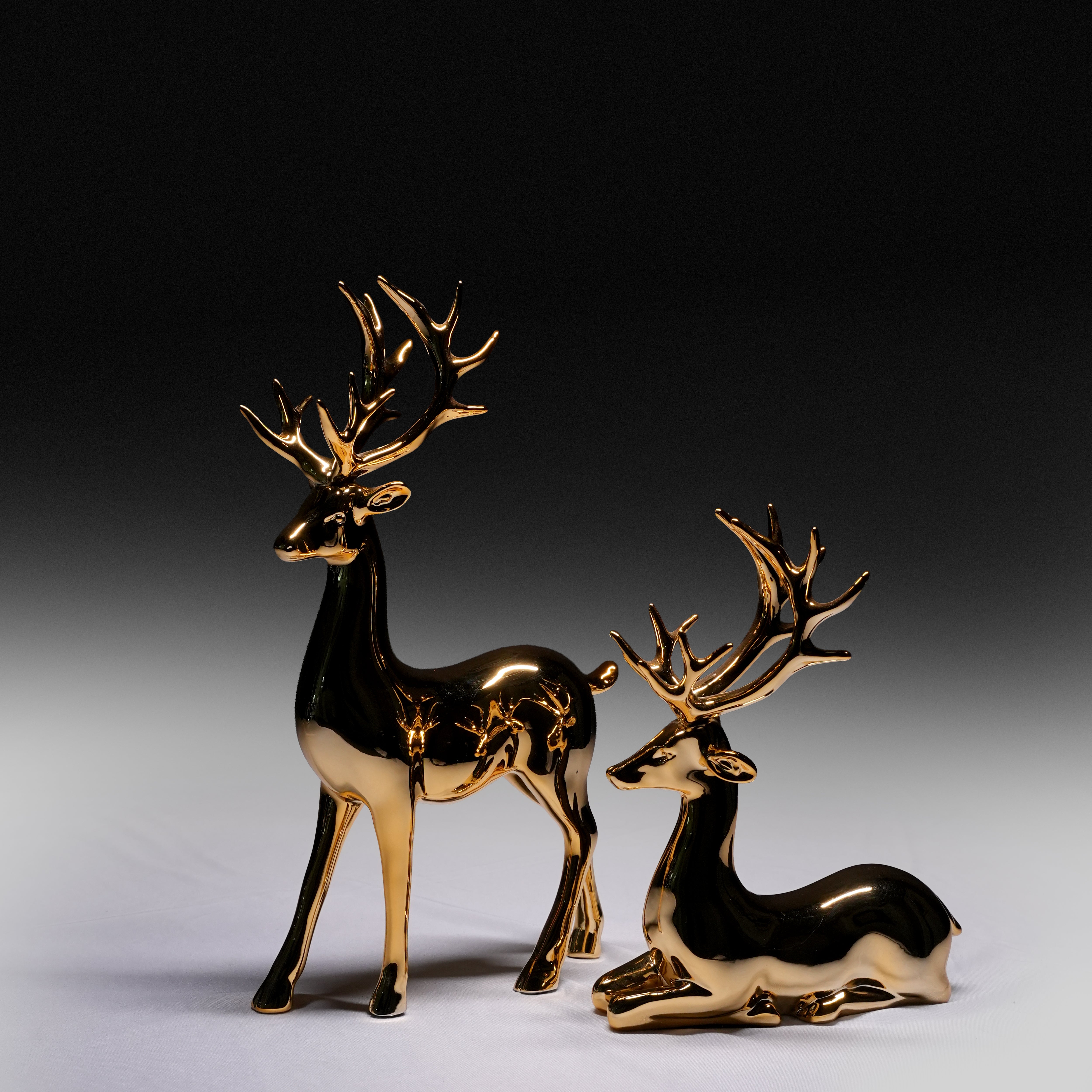 REGALIA DEER - Gold Deer Sculpture Set